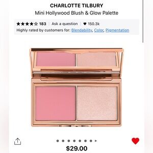 Charlotte Tilbury Mini Blush & Glow Palette in Pink and Gold